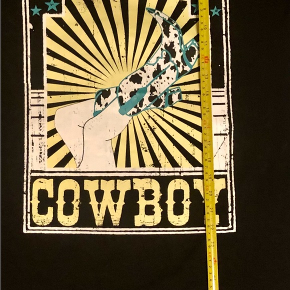 NWT “Kick Rocks Cowboy” OS dress/tunic top - cowgirl boot graphic - Picture 5 of 7